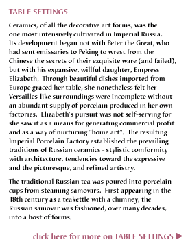 Russian Imperial Style - Table Settings of the Tsars Russian Imperial Style - Table Settings of the Tsars