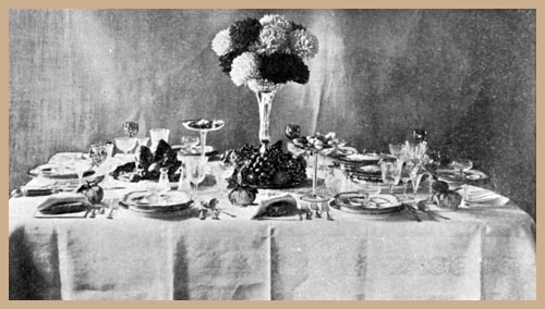 Table laid for Thanksgiving Dinner, English Style of Service