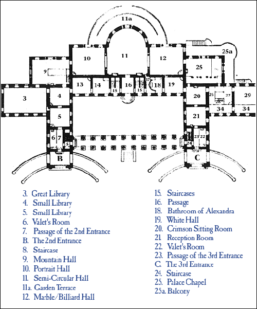 Floorplan of the Parade Halls Blog & Alexander Palace